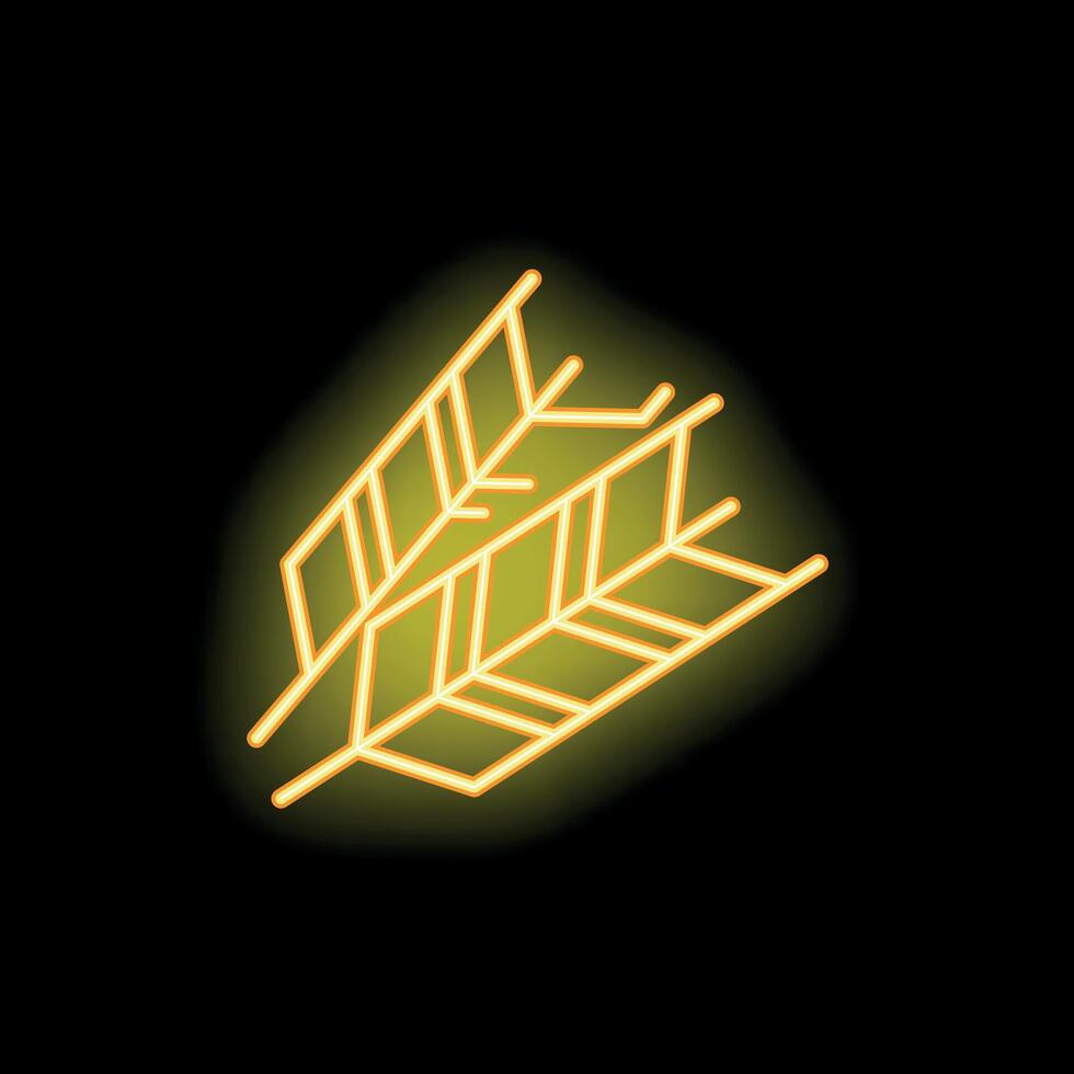 Glowing neon icon of wheat for beer or bakery logo vector