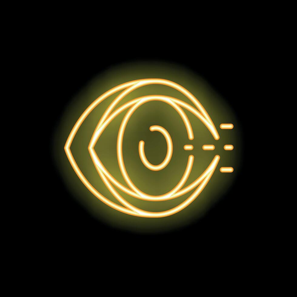 Neon eye showing concept of vision and sight vector