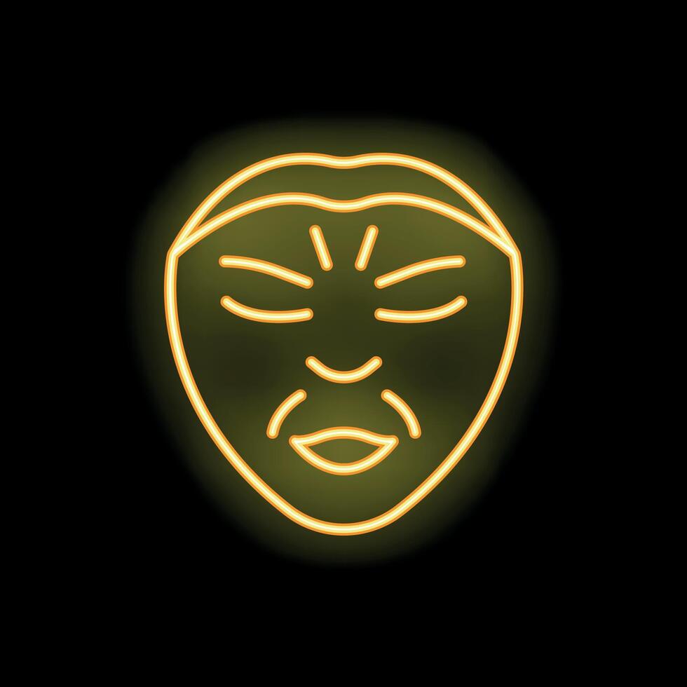 Neon sign showing an old man face with closed eyes vector