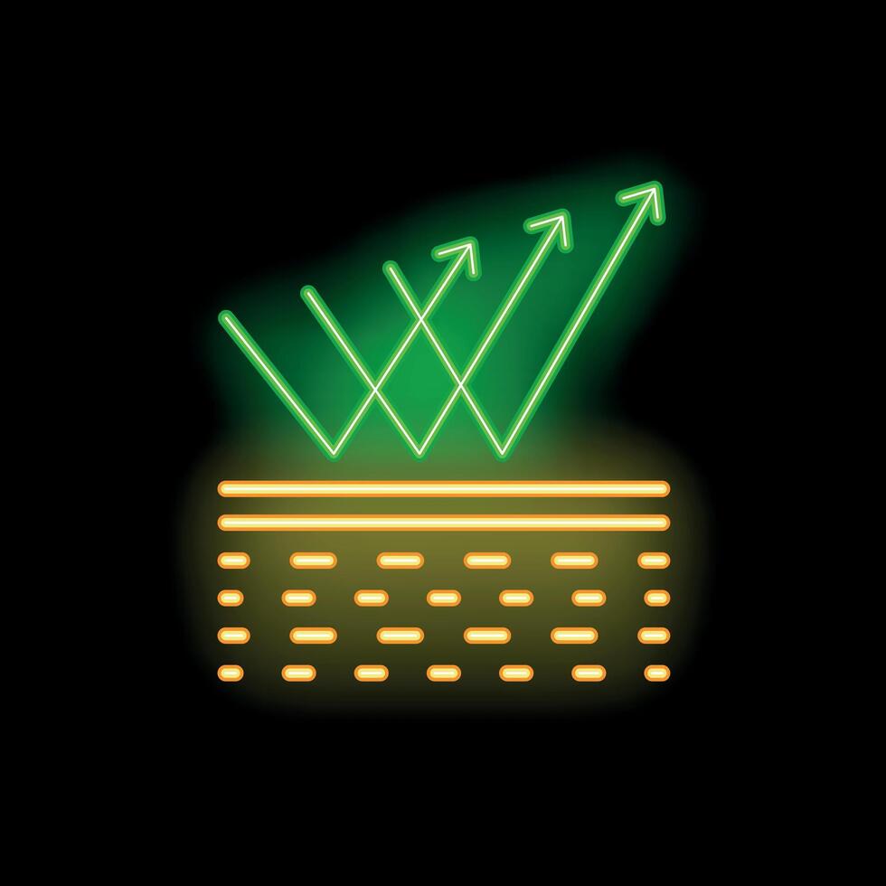 Neon icon of breathable material allowing airflow vector