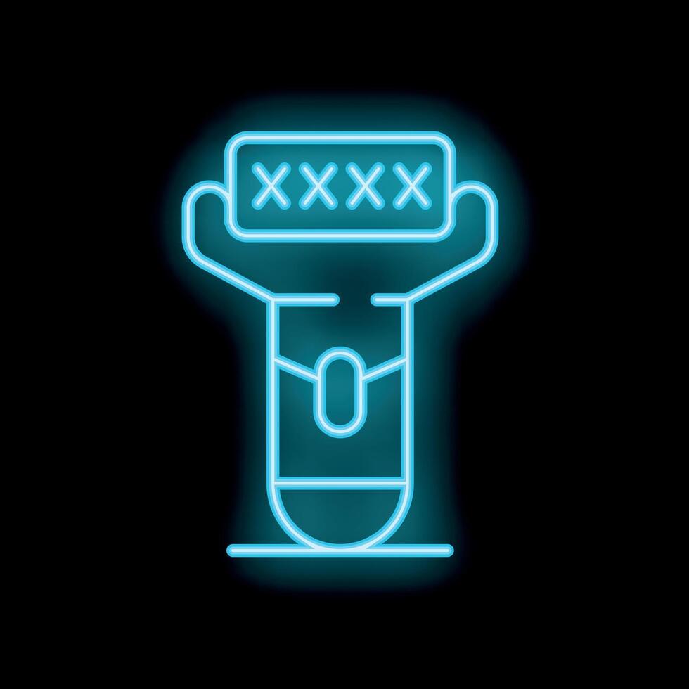 Electric shaver showing censored password neon sign icon showing censored information vector