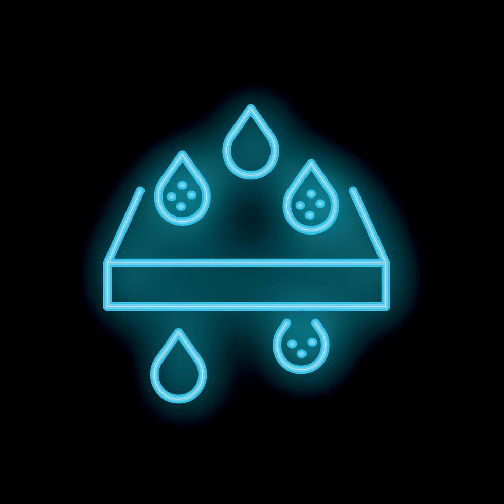 Neon waterproof material with water drops passing through it vector
