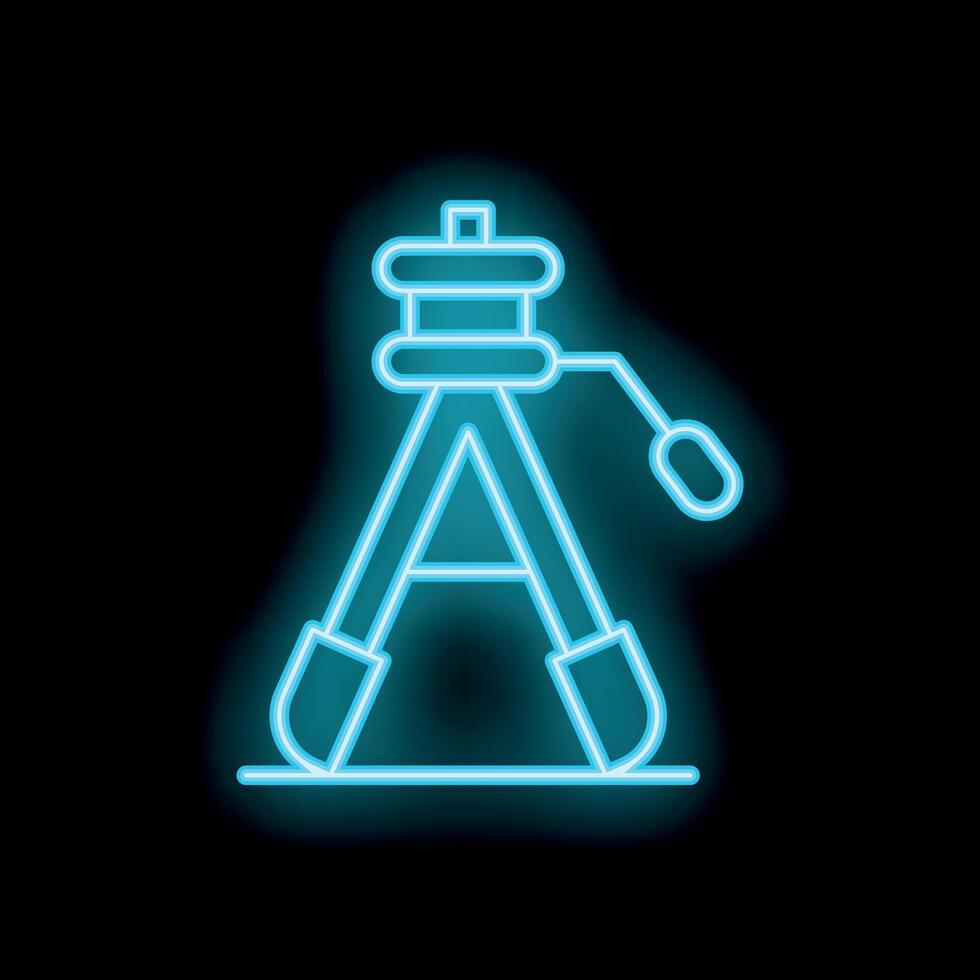 Neon sign representing a compass for exploration and travel vector