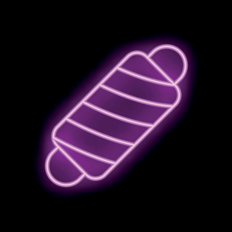 Glowing neon sign of shawarma on black background vector