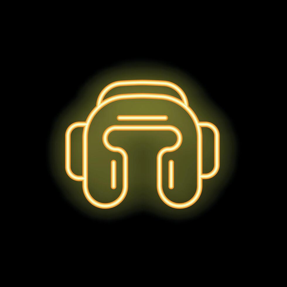 Neon sign of boxing helmet glowing on black wall vector