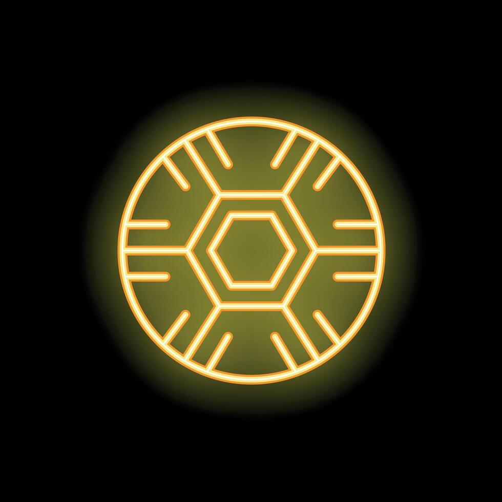 Neon yellow soccer ball shining in the dark vector