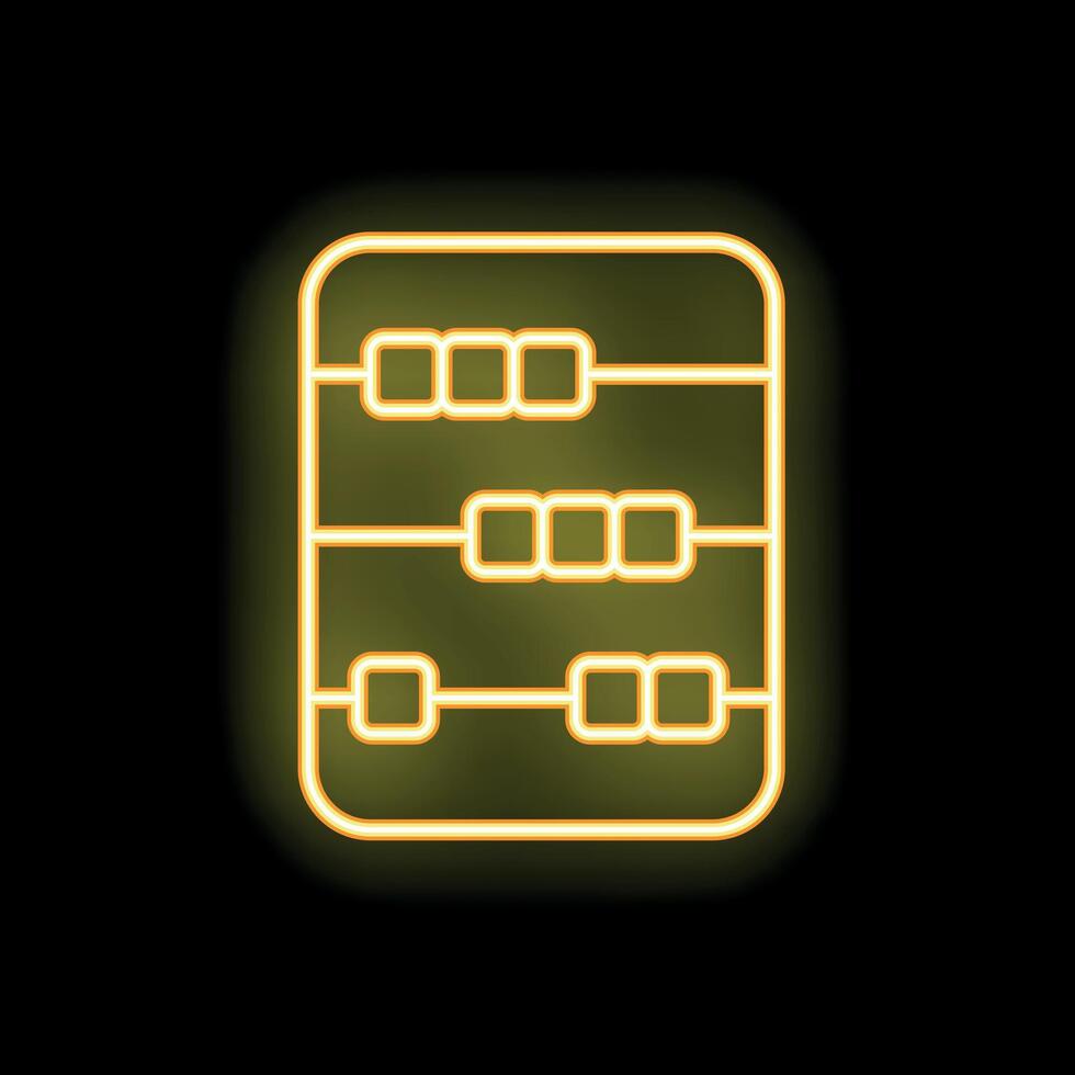Glowing neon line abacus icon illustrating calculating concept vector