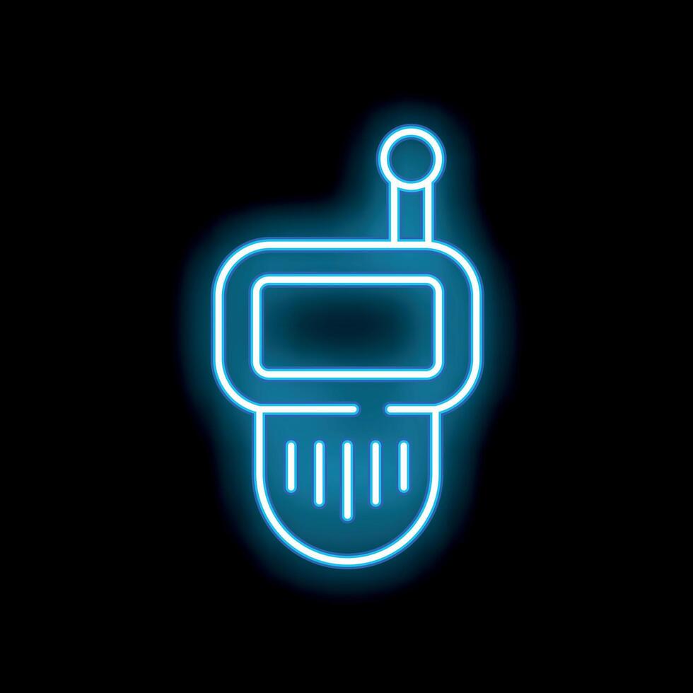 Neon baby monitor icon glowing on black background vector
