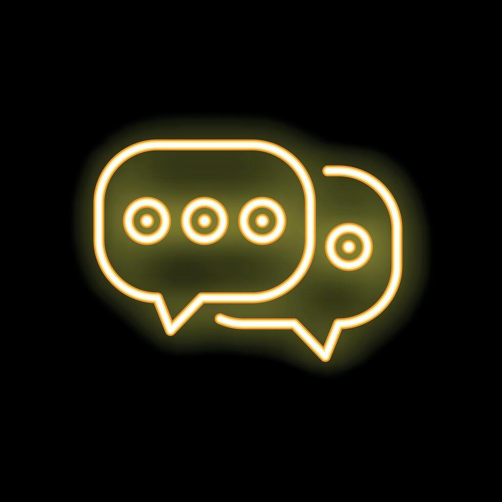 Neon yellow chat bubbles showing ongoing communication vector