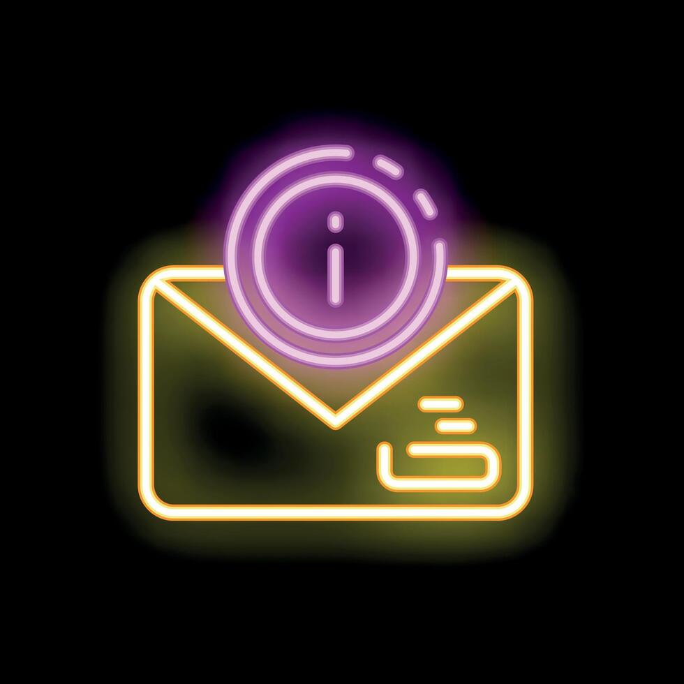 Neon icon showing information email notification vector