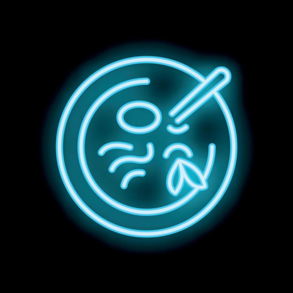 Neon icon of in vitro fertilization showing egg retrieval procedure vector