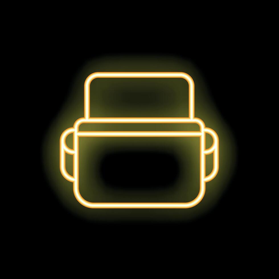 Neon yellow credit card inserting into pos terminal icon vector