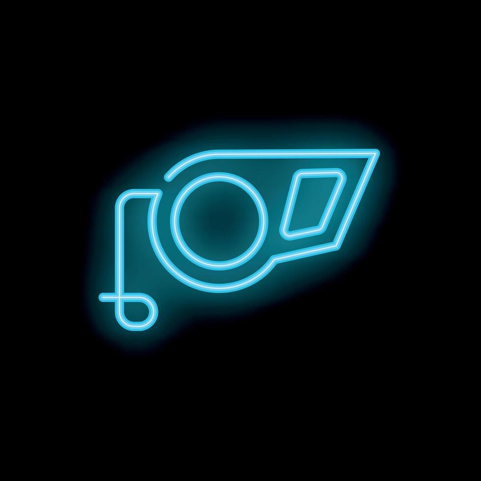 Neon whistle glowing on dark background vector