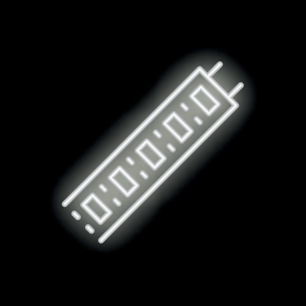 Neon led strip icon glowing on dark background vector