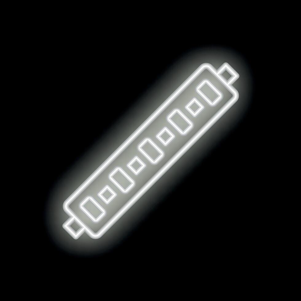 White neon sign shaped like a harmonica on a black background vector