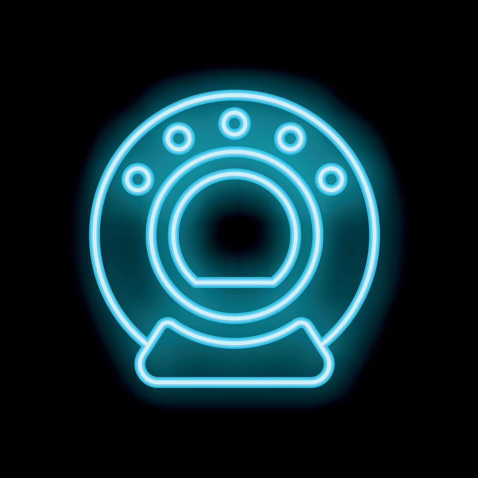 Neon icon of computed tomography or magnetic resonance imaging scanner on black background vector