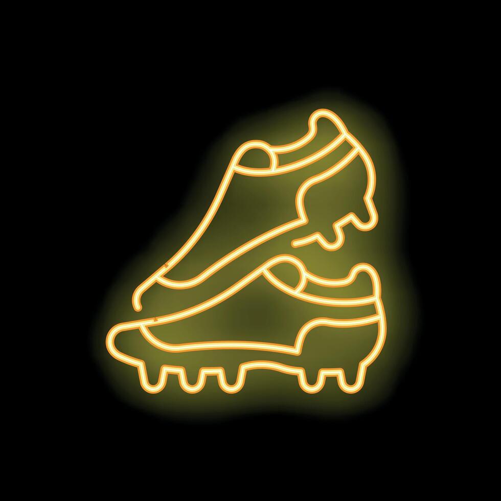 Neon sign showing a pair of soccer cleats for sports bar decoration vector