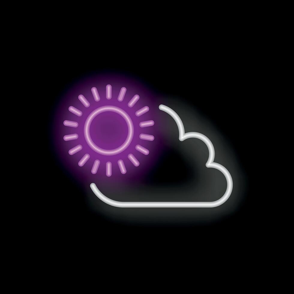 Neon sign representing a partially cloudy weather forecast vector