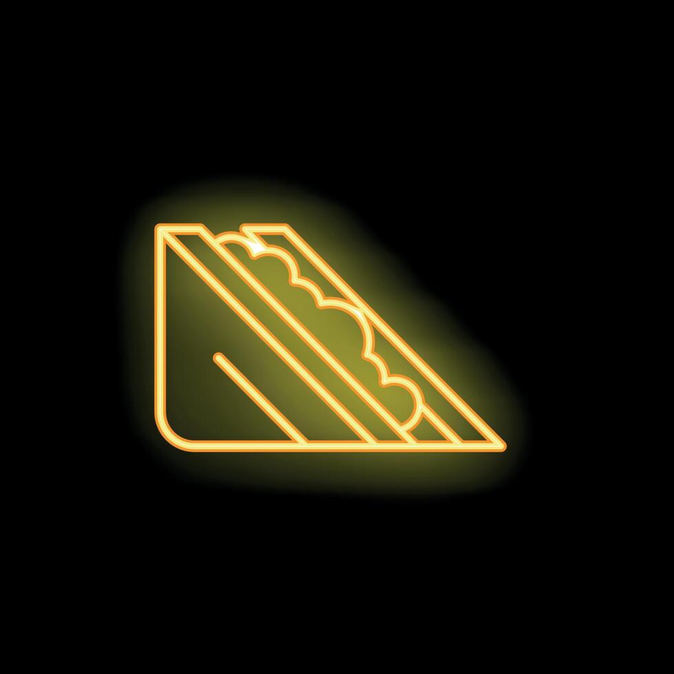 Glowing neon icon of a tasty sandwich on a black background vector