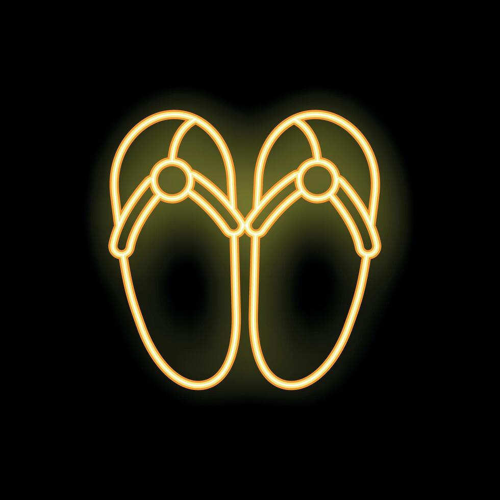 Neon sign showing a pair of flip flops for summer vacation vector