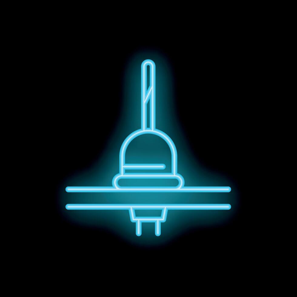 Neon icon of float switch sensor for liquid level control vector