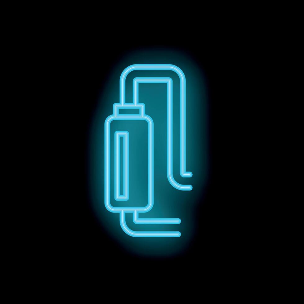 Neon icon of infusion therapy system on black background vector