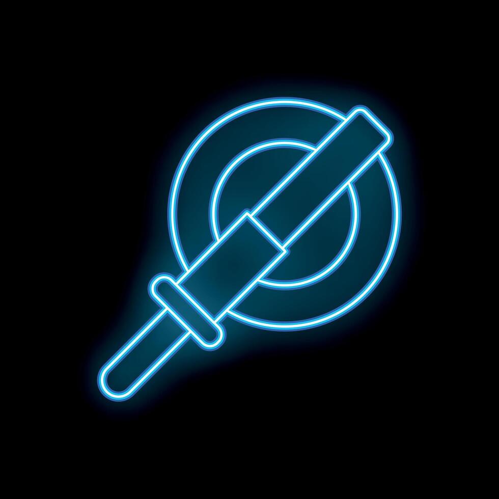 Neon icon of angle grinder cutting a metal circle vector