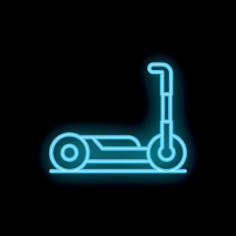 Neon icon of electric scooter sharing service for urban mobility vector