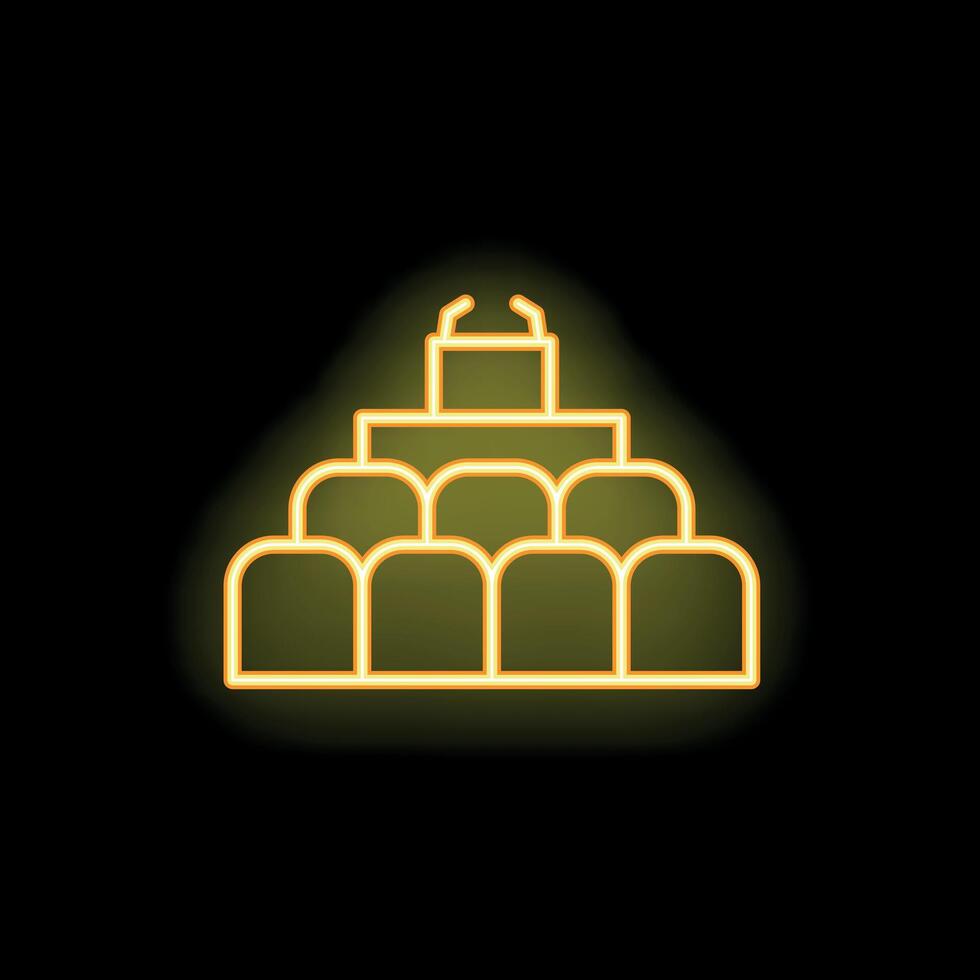 Neon icon of audience sitting and listening to a speaker giving a talk vector