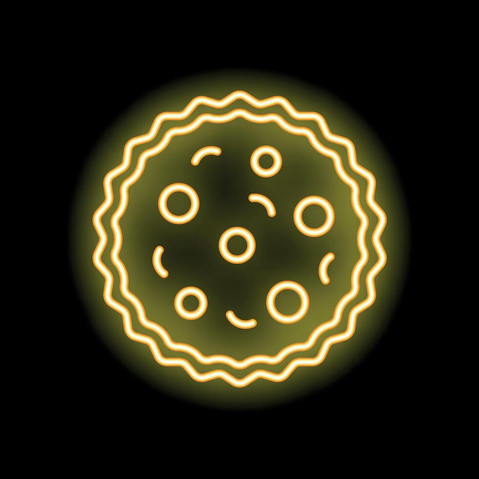 Neon sign showing a delicious mooncake for the mid autumn festival vector