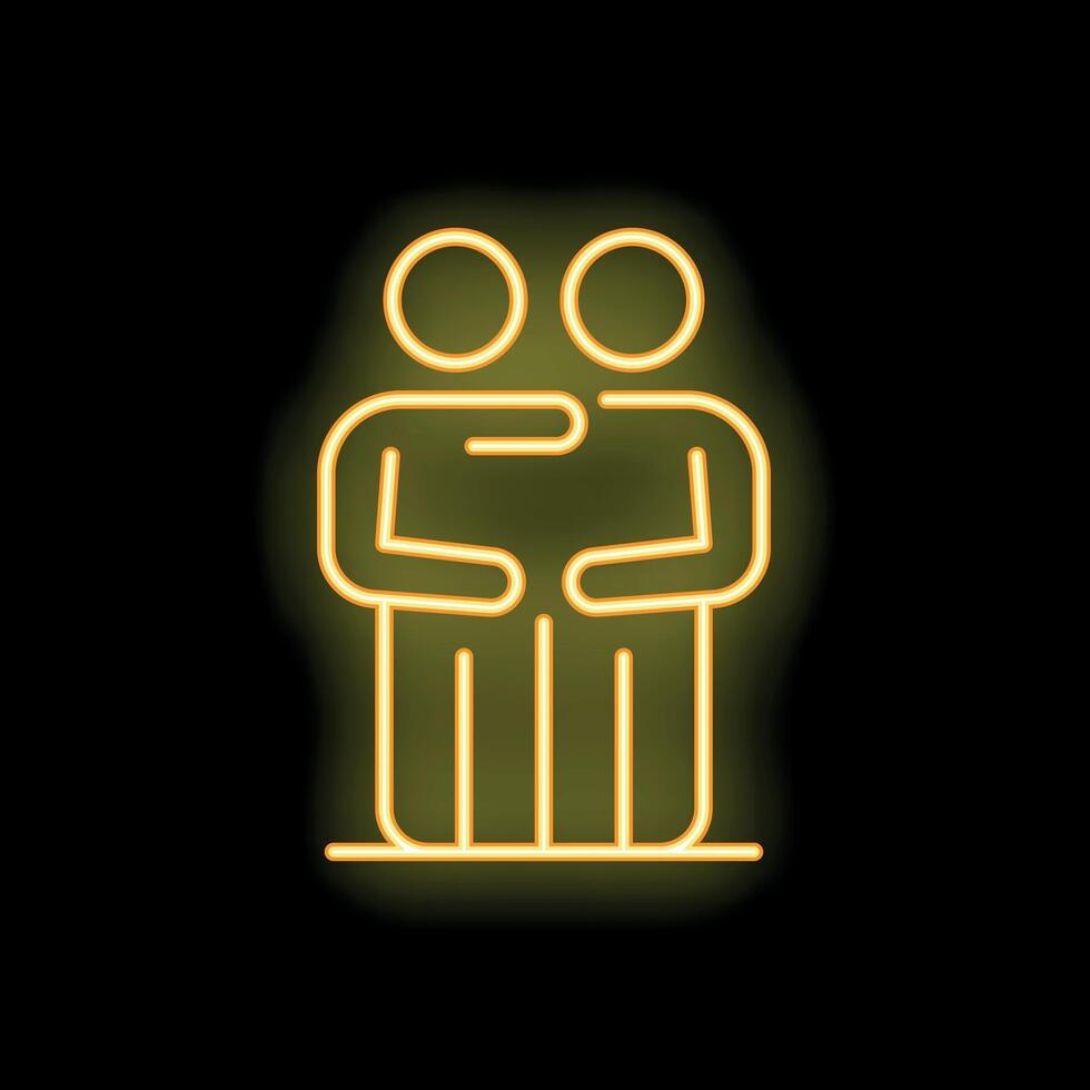 Two people embracing showing concept of friendship and support vector