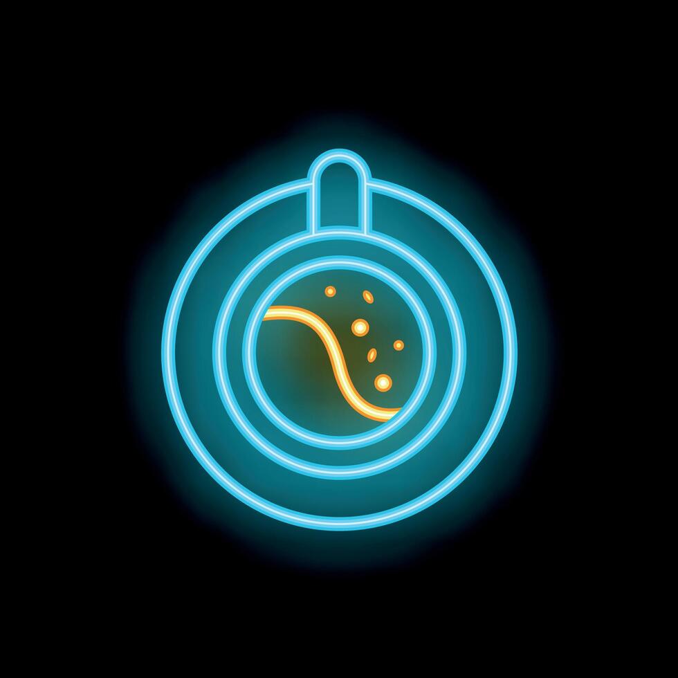 Neon sign showing steaming cup of coffee on a saucer vector