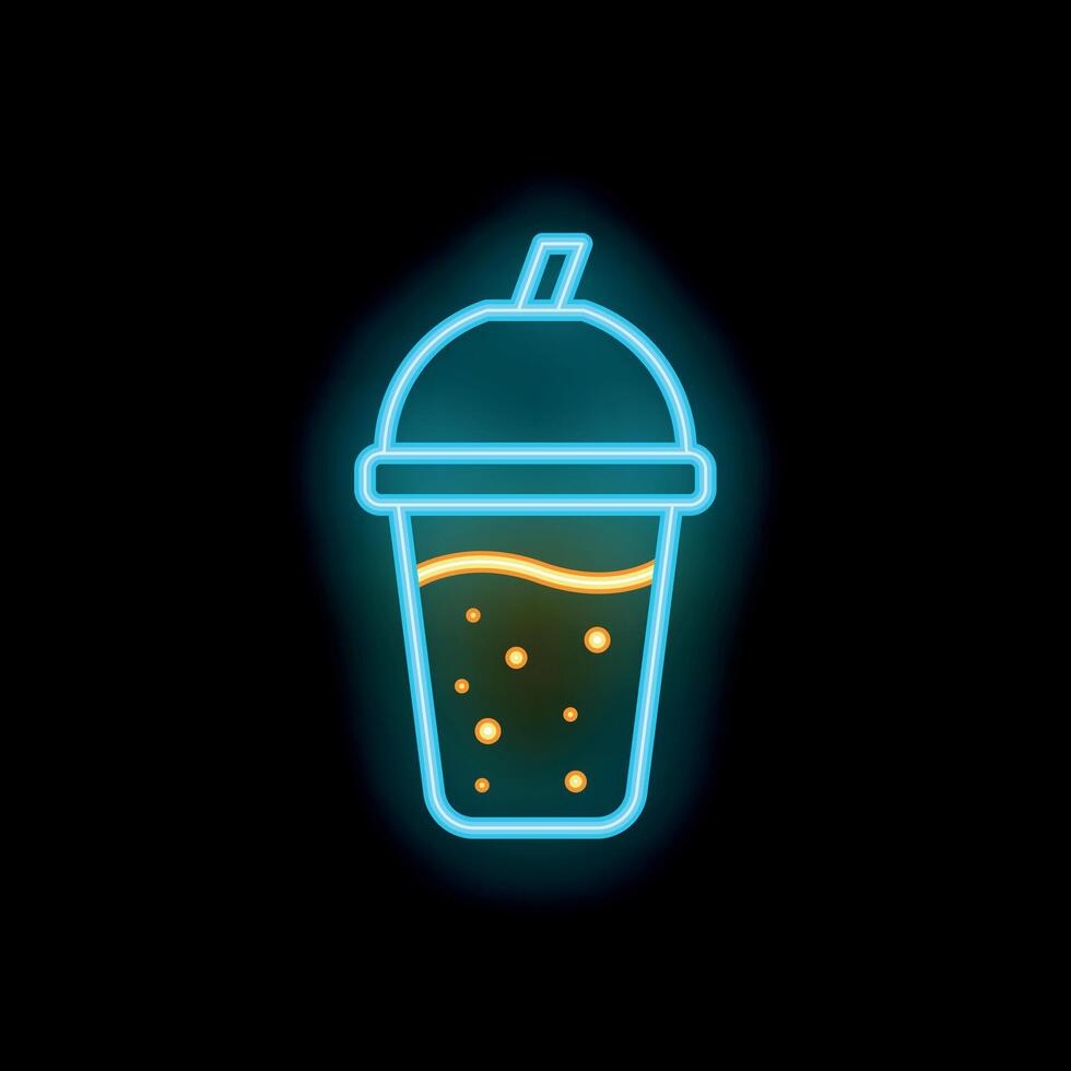 Neon sign illuminating a refreshing fizzy drink vector