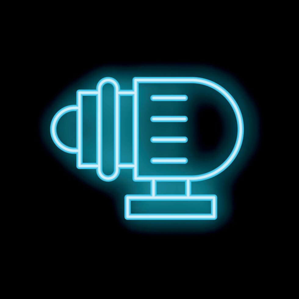 Neon icon of water pump for plumbing service or construction vector