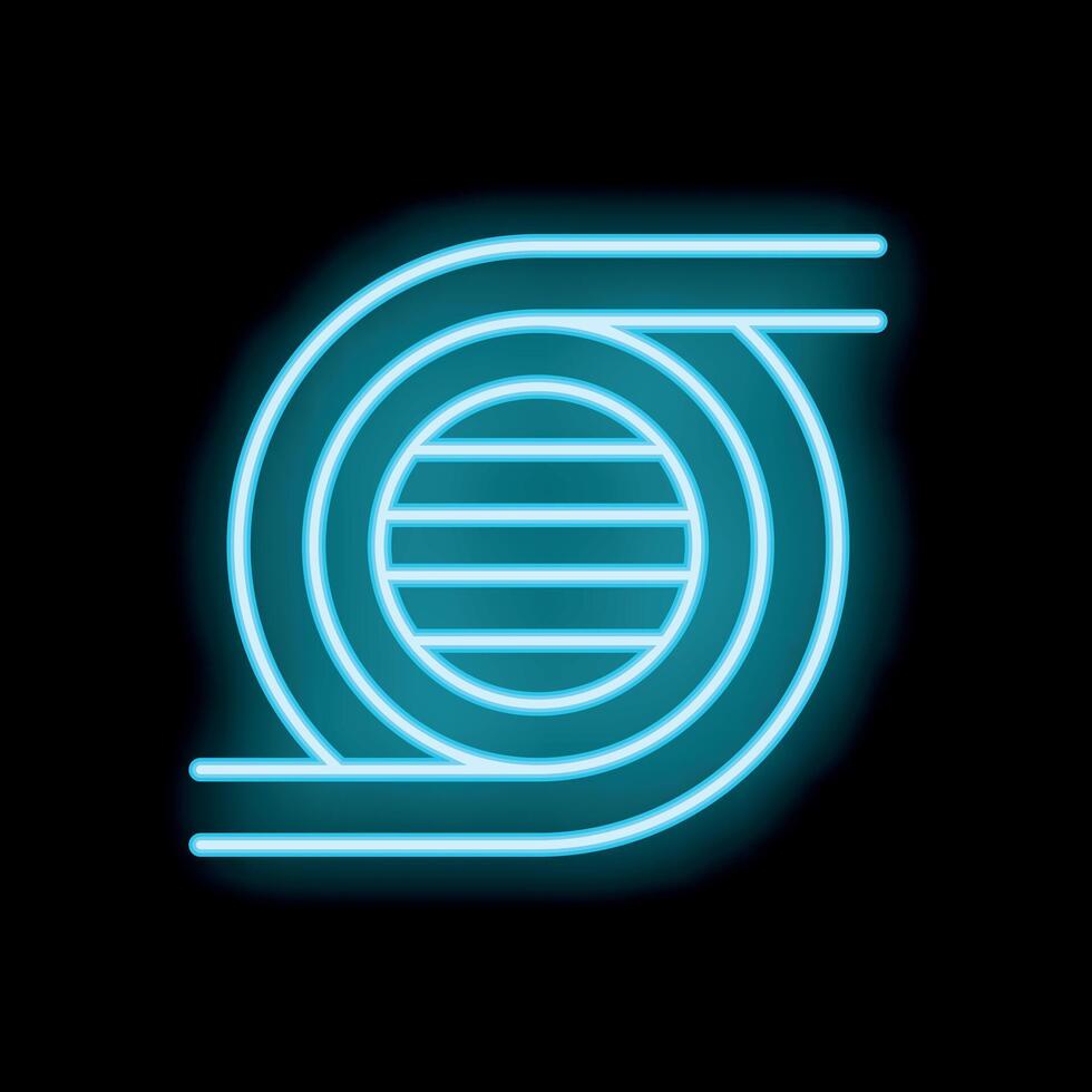Neon icon of air duct ventilation fan glowing vector