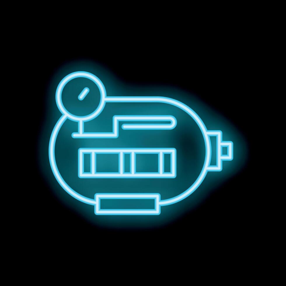 Neon icon of gas meter measuring gas consumption vector