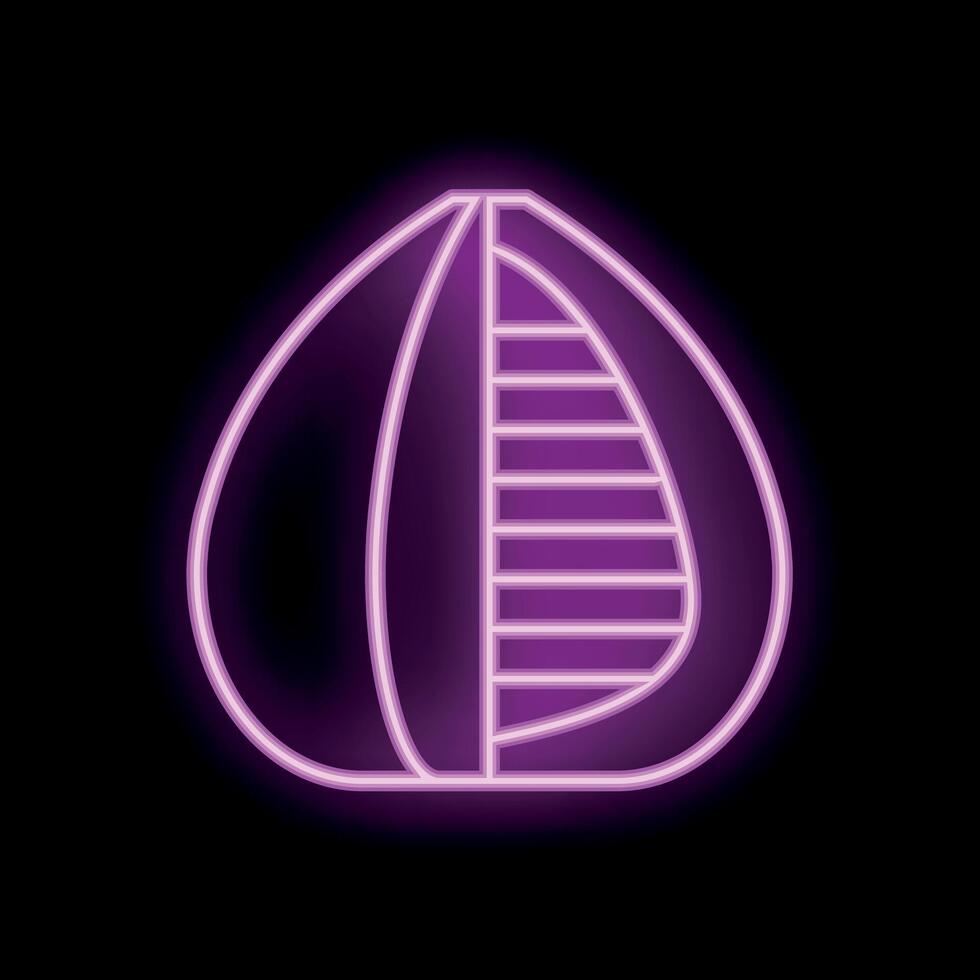 Neon icon of garlic bulb glowing in pink light vector
