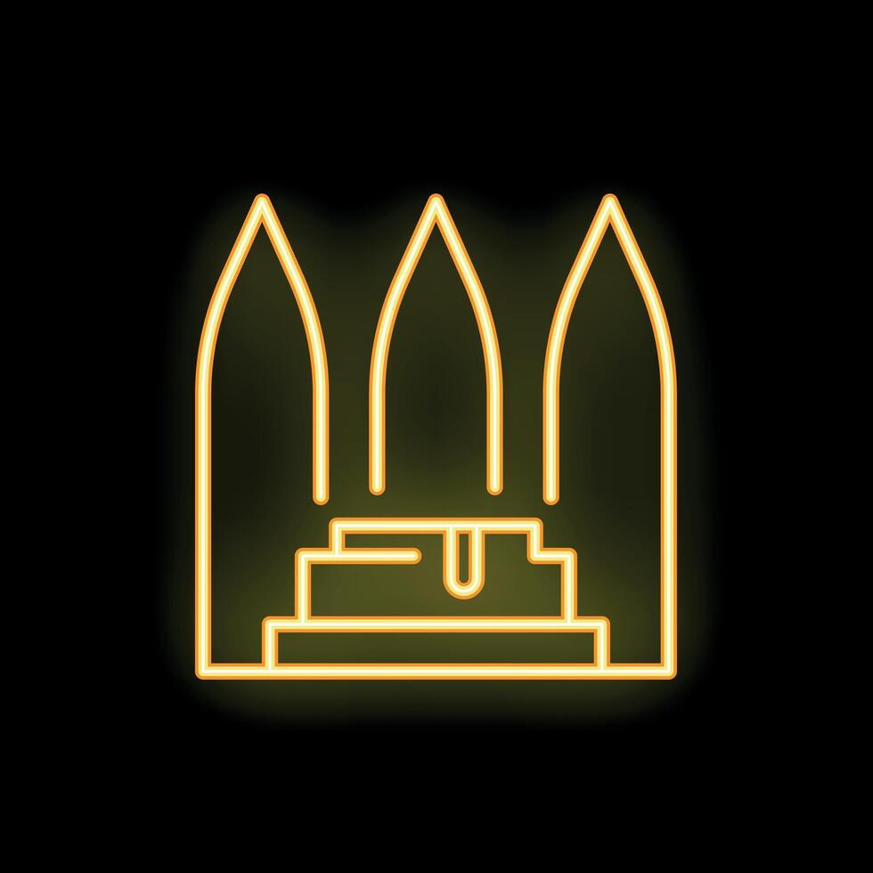 Neon sign representing a cathedral, ideal for projects related to religion, tourism or architecture vector