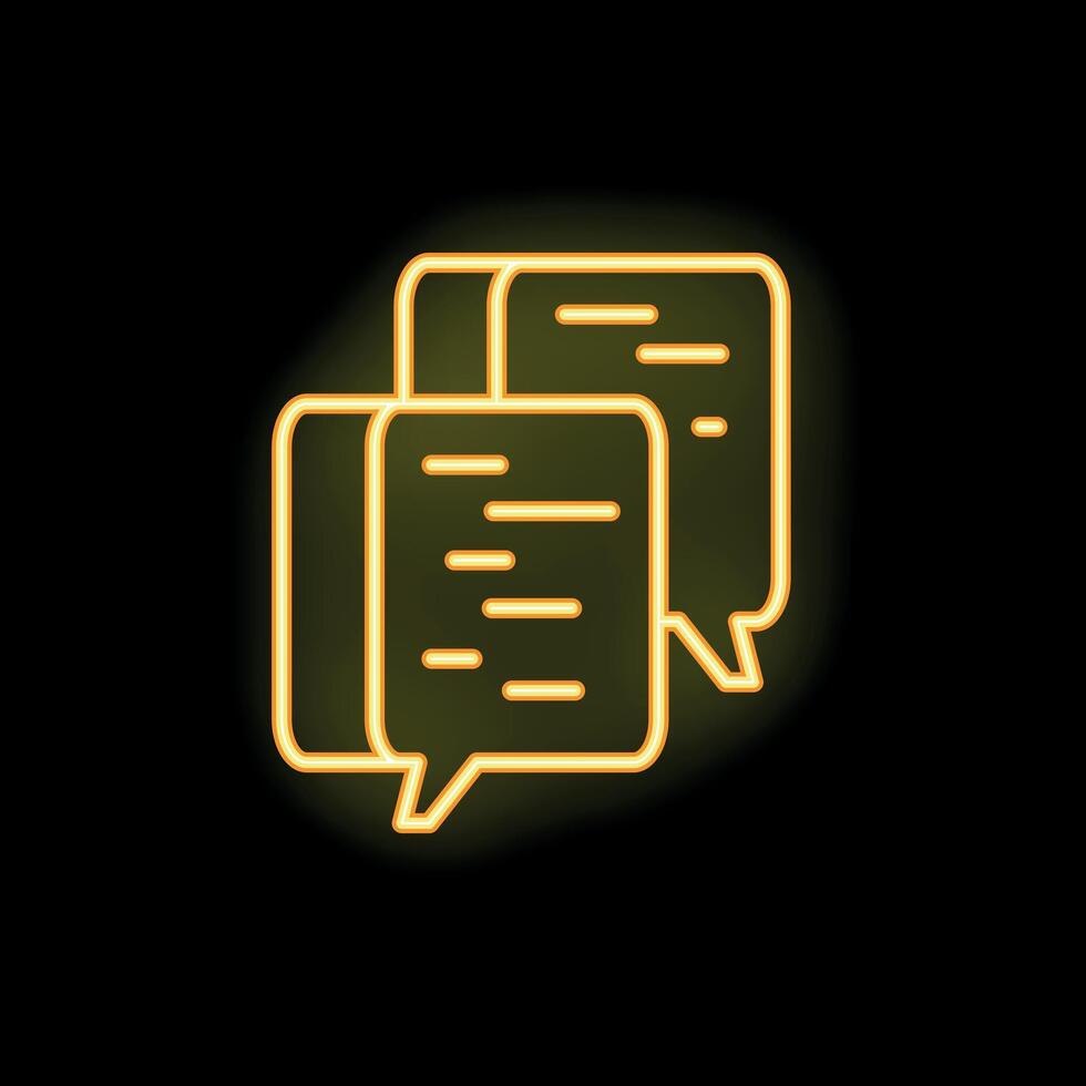Neon speech bubbles glowing on dark background vector