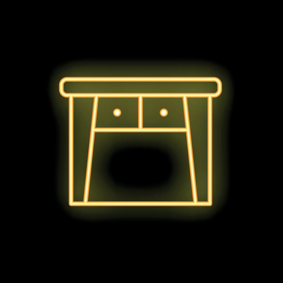Neon desk lamp sign glowing in the dark vector