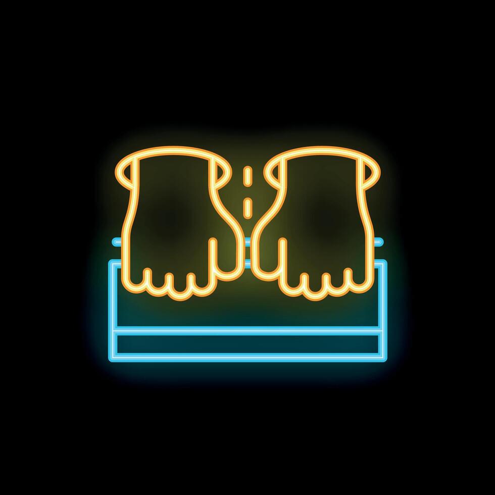 Neon sign representing hands touching for massage therapist or physiotherapist vector