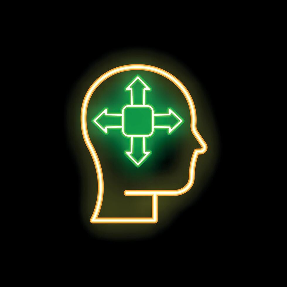 Neon sign illustrating the concept of open mindedness and flexible thinking vector
