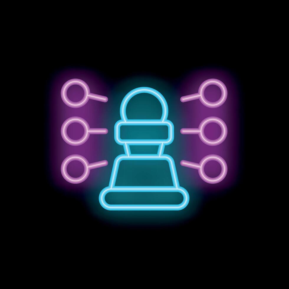 Neon style icon representing omnichannel marketing strategy vector
