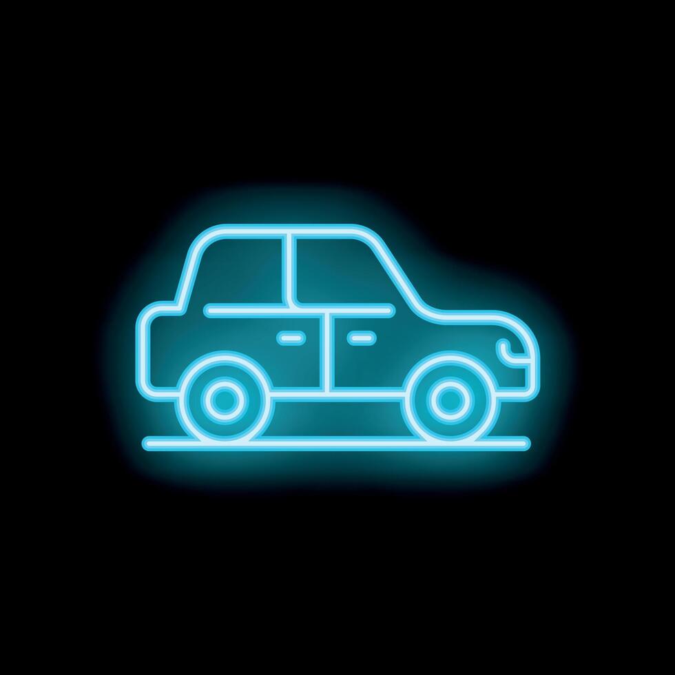 Neon icon of a car parked on the street vector