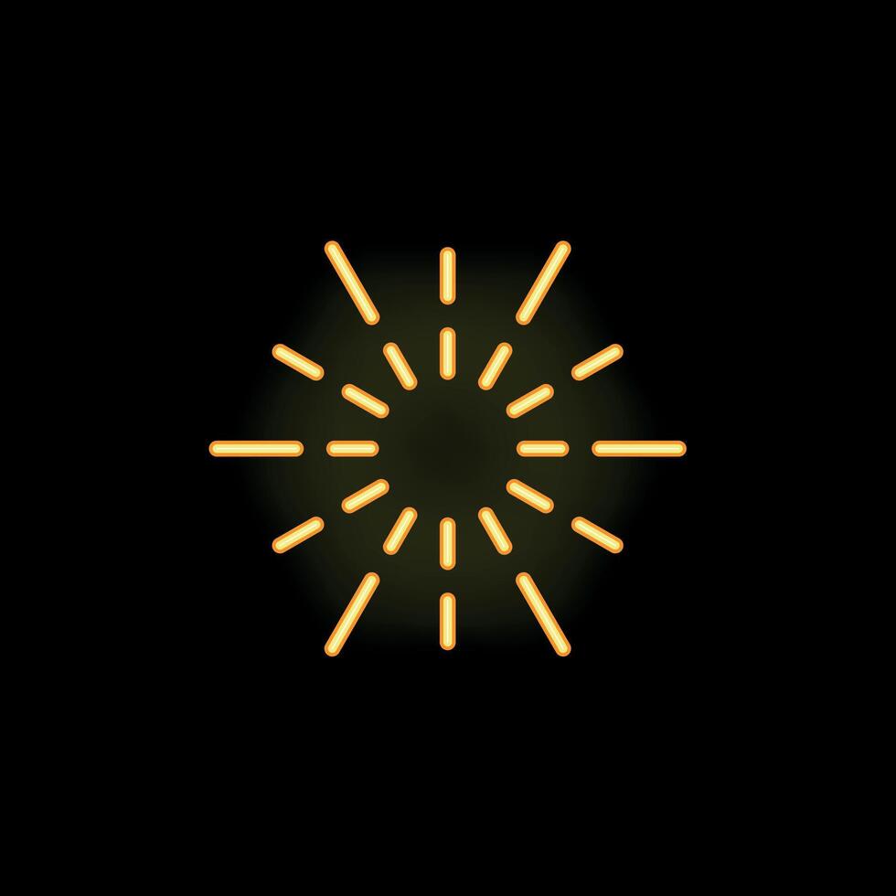 Neon style bright yellow light burst expanding from center vector