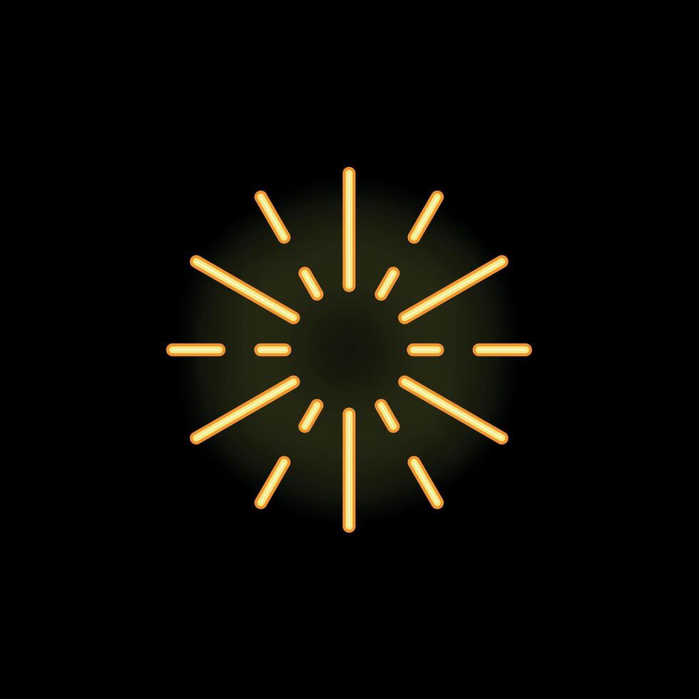 Neon style icon of a sparkling sun with rays of light vector