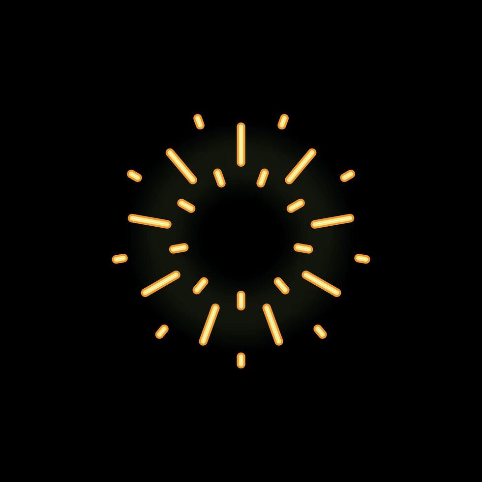 Neon style fireworks exploding in the night sky vector