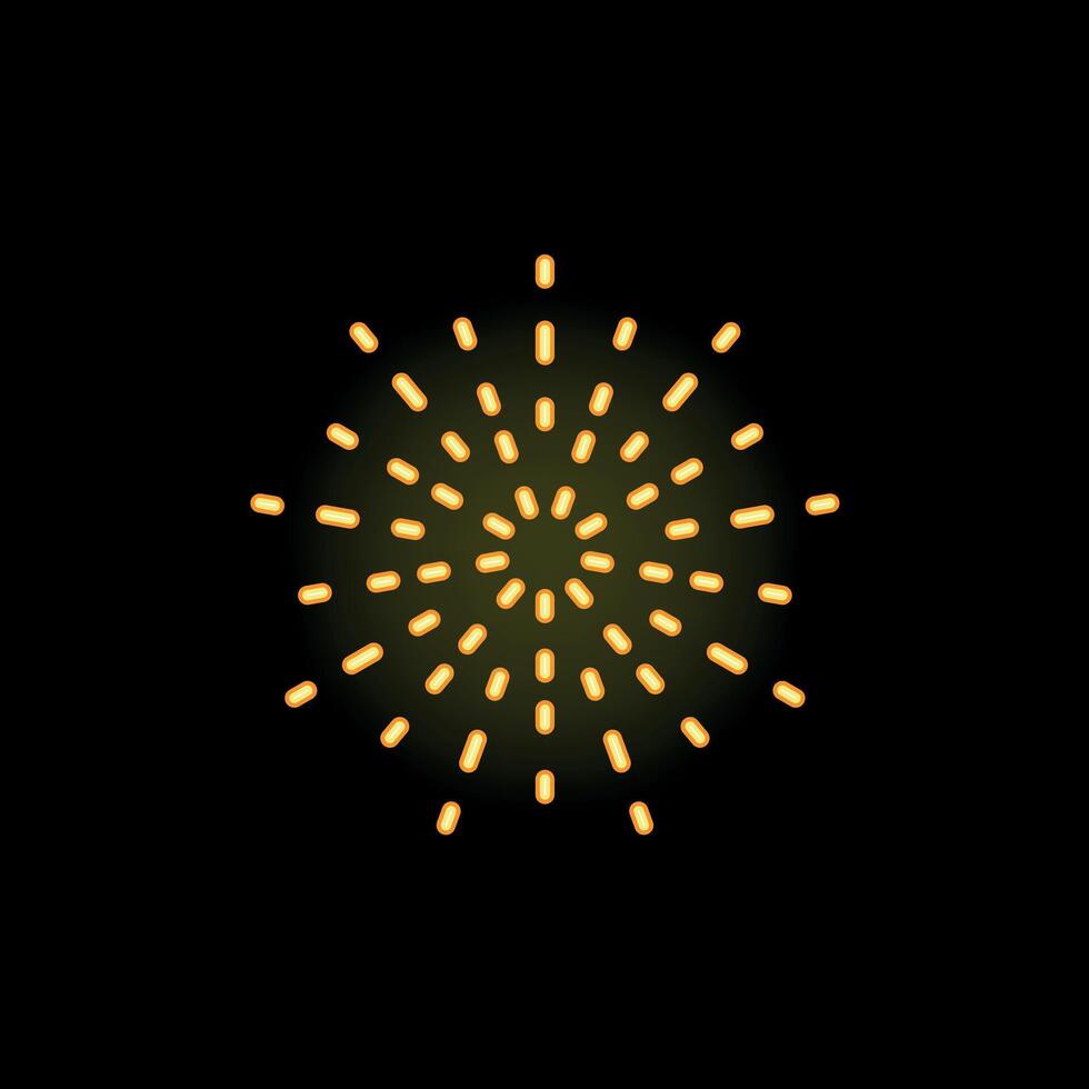 Neon yellow firework exploding with trail effect on black background vector