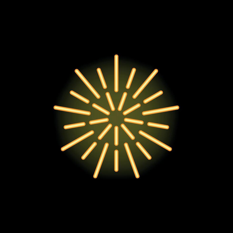 Neon fireworks explosion shining on a black background vector