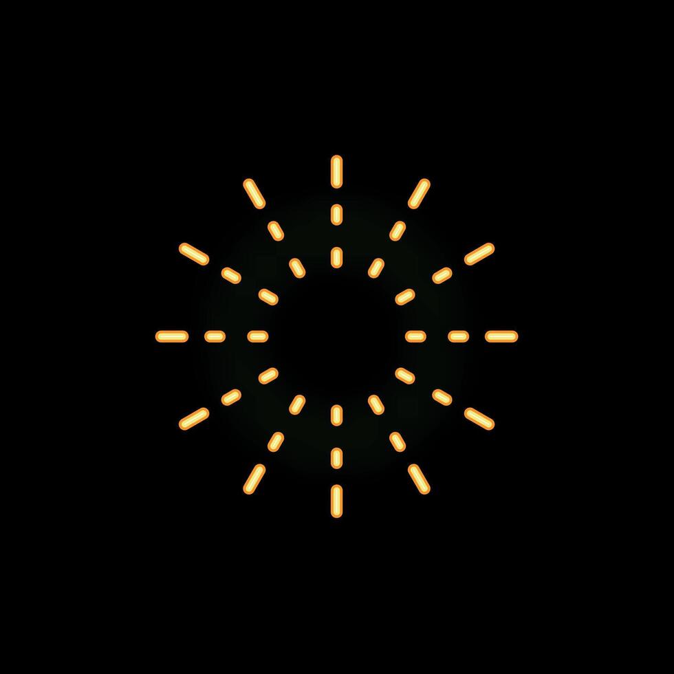 Neon style fireworks exploding in night sky vector